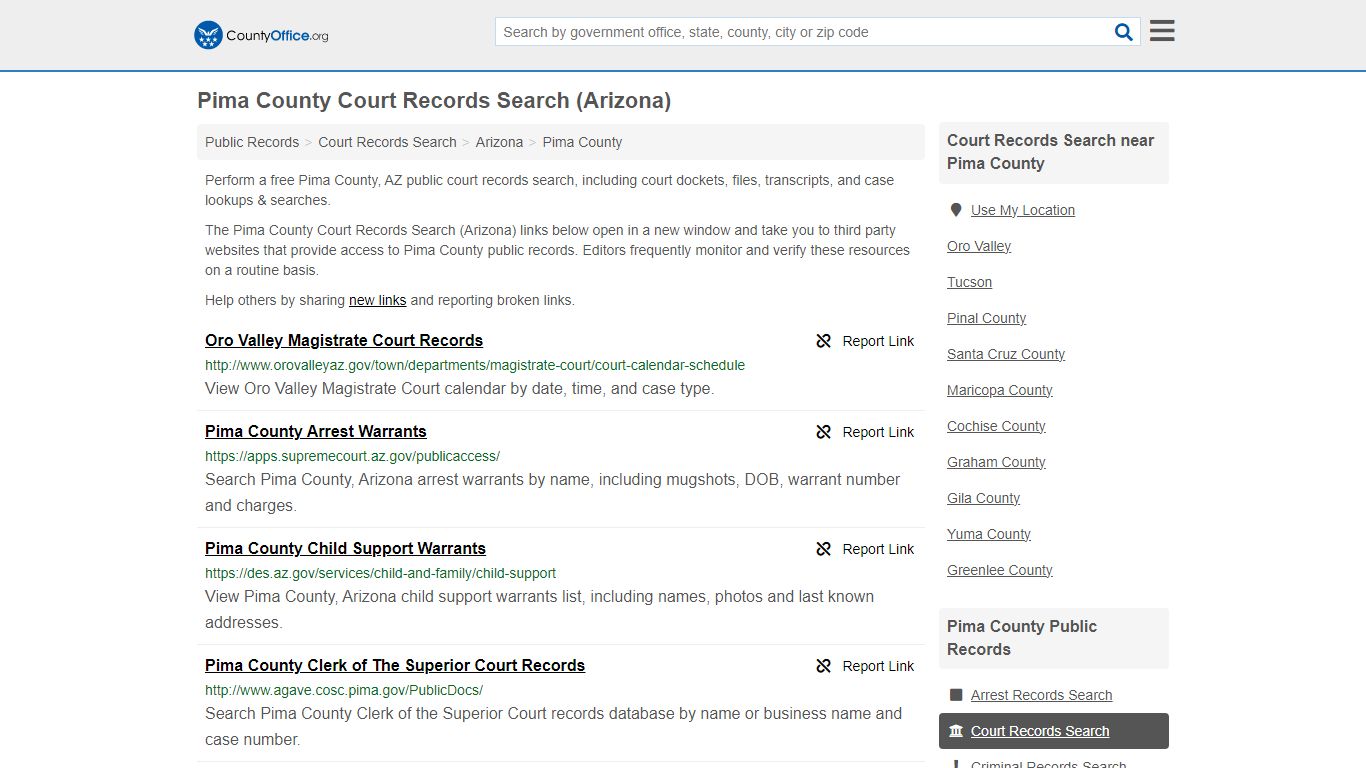 Court Records Search - Pima County, AZ (Adoptions, Criminal, Child ...